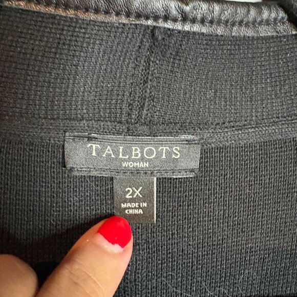 Talbots black knit open sweater blazer - Picture 3 of 4